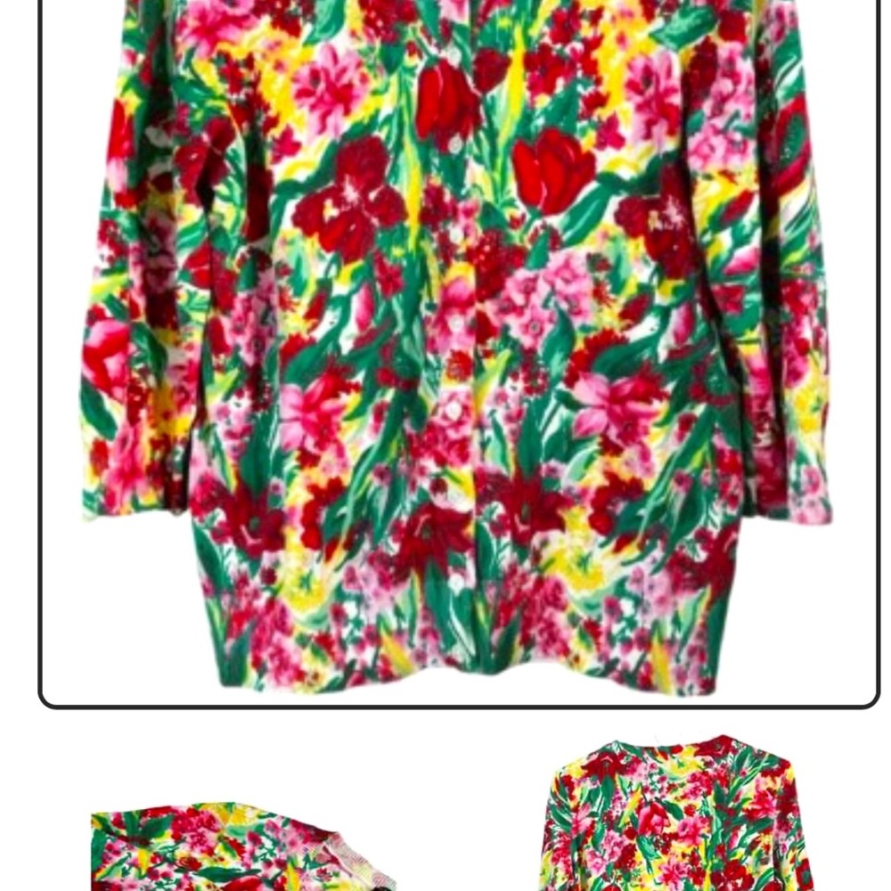 Talbots Floral Petite-Medium Sweater